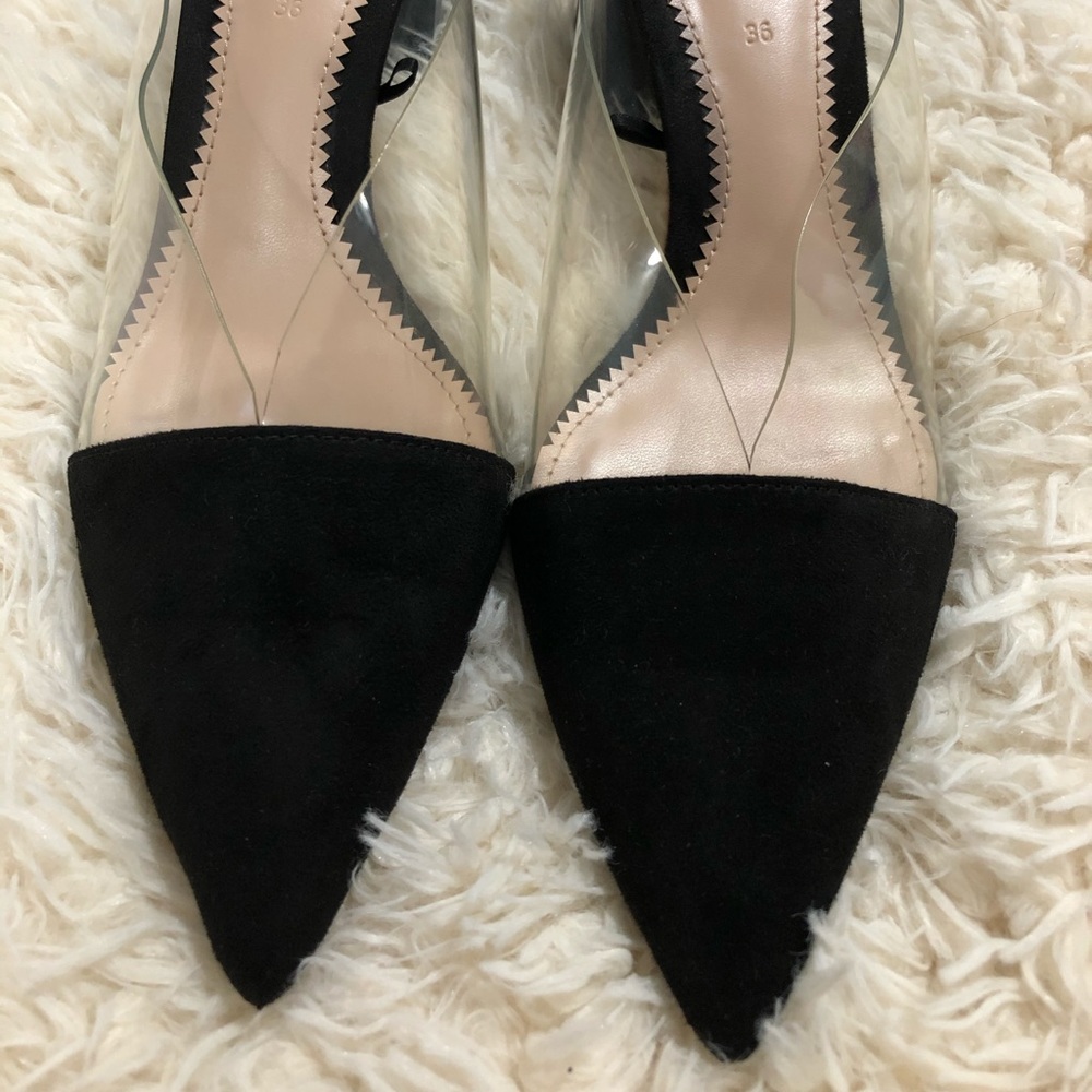 Zara black and clear heel
